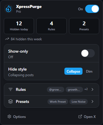Toolbar popup overview